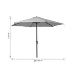 Ombrelone Central 2,31x2,60x2,60m em Aço Cinza Polar Hexagonal Naterial - Imagem 7