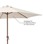 Ombrelone Central 2,31x2,60x2,60m em Aço Taupe Polar Hexagonal Naterial - Imagem 2