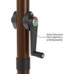 Ombrelone Central 2,31x2,60x2,60m em Aço Taupe Polar Hexagonal Naterial - Imagem 6