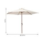 Ombrelone Central 2,31x2,60x2,60m em Aço Taupe Polar Hexagonal Naterial - Imagem 7