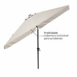 Ombrelone Central 2,47x2,96x2,96m Articulável em Alumínio|Aço Taupe Ávea Naterial - Imagem 6