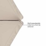 Ombrelone Central 2,47x2,96x2,96m Articulável em Alumínio|Aço Taupe Ávea Naterial - Imagem 2