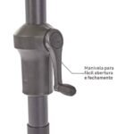 Ombrelone Central 2,47x2,96x2,96m Articulável em Alumínio|Aço Taupe Ávea Naterial - Imagem 4