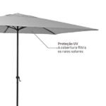 Ombrelone Central 2,55x3,00x1,94m em Aço Cinza Polar Naterial - Imagem 2