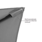 Ombrelone Central 2,55x3,00x1,94m em Aço Cinza Polar Naterial - Imagem 5
