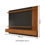Painel Para Tv Até 70 Polegadas Christiania Ripado Pretofreijó - Panorama Móveis - Imagem 2