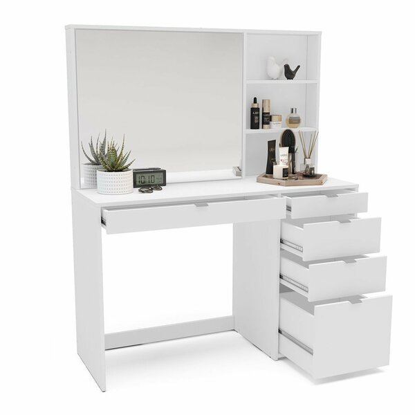 Penteadeira 5 Gavetas 3 Nichos Blum Branco Penteadeira 5 Gavetas 3 Nichos Blum Branco - Imagem 1