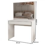 Penteadeira Magnifique 1 Gaveta Com Divisória E Espelho Branco - Panorama Móveis - Imagem 2