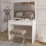 Penteadeira Magnifique 1 Gaveta Com Divisória E Espelho Branco - Panorama Móveis - Imagem 3