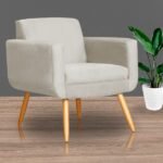 Poltrona Decorativa Cristal Suede Cores - Ds Estofados - Bege - Imagem 2