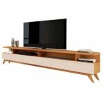 Rack Para Tv 86 Polegadas Cruise 3 Gavetas Natureoff White - Pnr Móveis