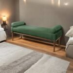 Recamier Puff Luxo Madeira Maciça Berlim Verde - Imagem 2