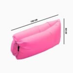 Sofá Inflável De Ar Portátil Puff Impermeável Praia Rosa - Imagem 3