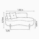 Sofá Orgânico 2 Lugares C/2 Almofadas Curvo Sala Recepção Luna Boucle Pés De Madeira - Montanaris Decor - Boucle Branco - Imagem 3