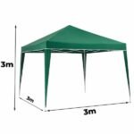 Tenda Articulada Gazebo 3x3m Articulado Alumínio Praia Camping Com Bolsa-verde - Imagem 2