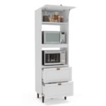 Torre Quente 1 Porta 2 Gavetas 2 Nichos Para Forno Pérola Yescasa Branco - Imagem 4