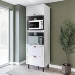 Torre Quente 1 Porta 2 Gavetas 2 Nichos Para Forno Pérola Yescasa Branco - Imagem 3